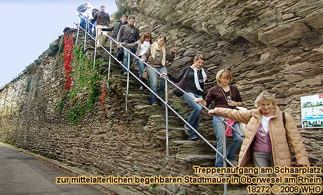 Begehbare Stadtmauer in Oberwesel am Rhein