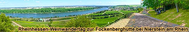 Rheinhessen-Weinwandertag zur Fockenberghuette bei Nierstein am Rhein.